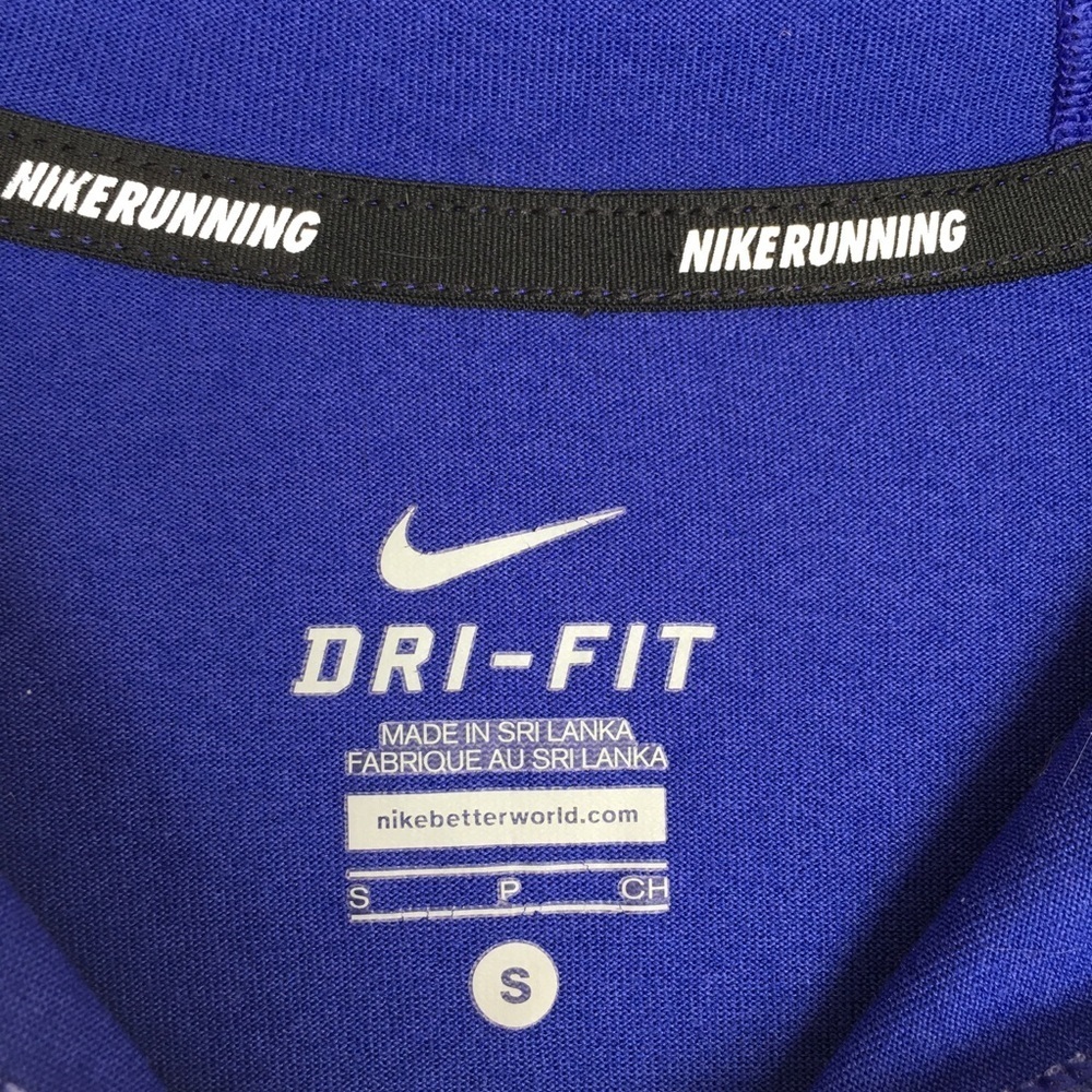 Nike Running Lightweight Hooded Shirt Long Sleeve Blue Strip Women’s Size Small - Picture 5 of 13